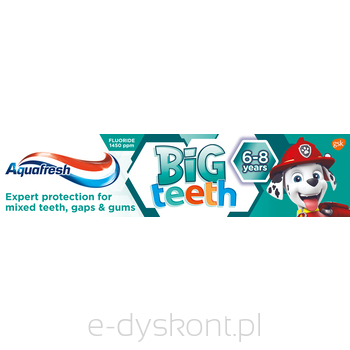 Aquafresh Pasta Do Mlecznych I Stałych Zębów Big Teeth Psi Patrol Z Fluorem Dla Dzieci W Wieku 6+ 50 Ml