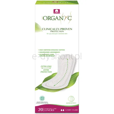 Wkładki higieniczne, ultra cienkie, extra long 20szt BIO