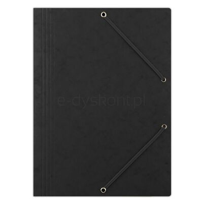 Donau Teczka Z Gumką Preszpan, A4, 390Gsm, 3-Skrz., Czarna 