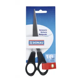 Donau Nożyczki biurowe klasyczne, 16cm, czarne