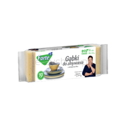 Forte+ Gąbki do zmywania z EKO fibrą 10 szt.