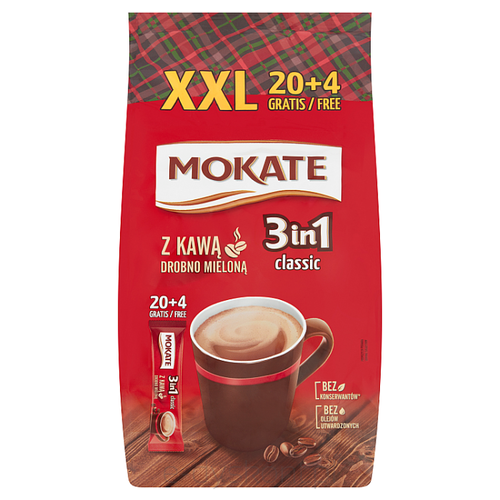 Mokate Napój Kawowy 3W1 Xxl 20+4 Gratis (17G X 24)