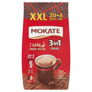 Mokate 3in1 Classic Rozpuszczalny napój kawowy w proszku 408 g (24 x 17 g) 