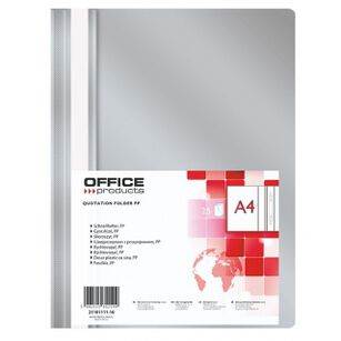 Skoroszyt OFFICE PRODUCTS, PP, A4, miękki, 100/170mikr., szary