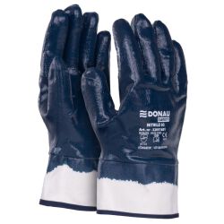 Donau Rękawice Safety Nitrile 03, Kat. Ii, Rozm. 8, Granatowe