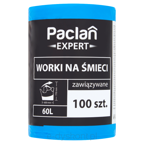 Paclan Expert Worki Na Śmieci Wiązane 60L 100 Szt.