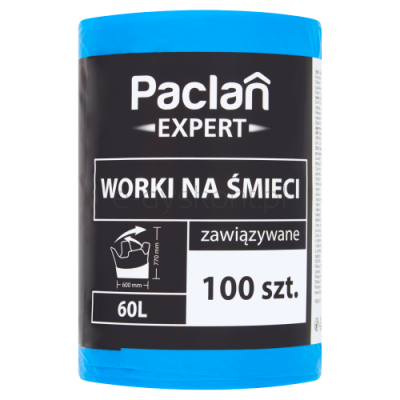 Paclan Expert Worki Na Śmieci Wiązane 60L 100 Szt.