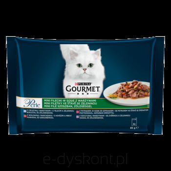 GOURMET PERLE Cielęcina, Wołowina, Dziczyzna, Pstrąg z warzywami 4x85g