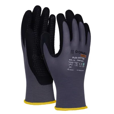 Rękawice Donau Safety Flex-Dotted, Kat. Ii, Rozm. 8, Szare