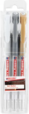 Edding Długopis żelowy e-2185/3 S, 0,7mm, 3 szt, zawieszka, mix kolorów 