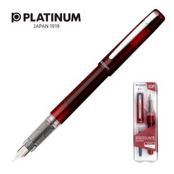 Platinum Pióro wieczne Prefounte Crimson Red, F, w plastikowym opakowaniu, na blistrze, bordowe