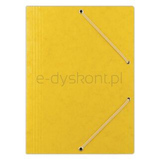 Office Products Teczka z gumką, preszpan, A4, 390gsm, 3-skrz., żółta [BIURO]