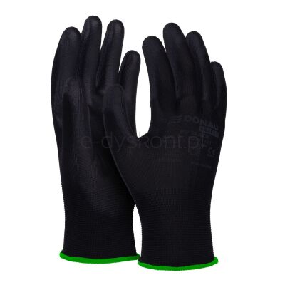 Donau Rękawice Safety Pu Black, Kat. Ii, Rozm. 11, Czarne
