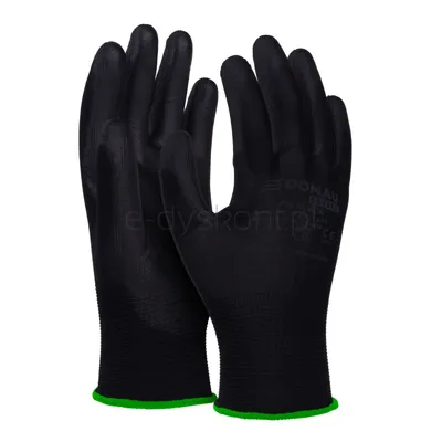 Rękawice Donau Safety Pu Black, Kat. Ii, Rozm. 11, Czarne