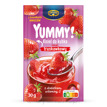 Kruger Yummy! Kisiel Do Kubka Smak Truskawkowy Z Kawałkami Owoców I Dodatkiem Witaminy C 30G