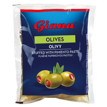 Giana Oliwki zielone z papryką w słonej zalewie 195g