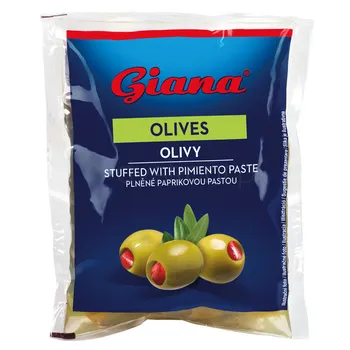 Giana Oliwki zielone z papryką w słonej zalewie 195g