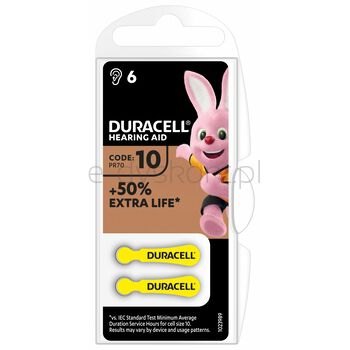 Duracell Baterie Do Aparatów Słuchowych Ha10 6 Szt.