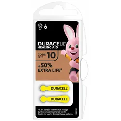 Duracell Baterie Do Aparatów Słuchowych Ha10 6 Szt.