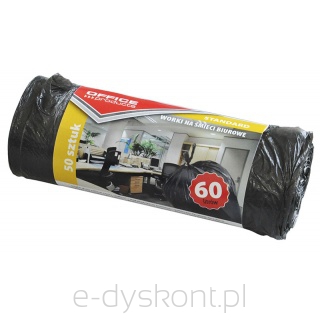 Worki Na Śmieci Biurowe Office Products Standard (Hdpe) 60L 50Szt Czarne