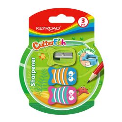 Keyroad Temperówka plastikowa CUTTER FISH, pojedyncza, średnica: 8mm, 3szt, blister