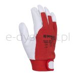 Rękawice Robocze Donau Safety, Skóra Kozia Po Stronie Dłoni, Rzep, Rozm. 8/M, Biało-Czerwone - 2