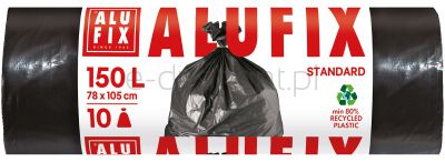 Alufix Worki na śmieci, LDPE, 150l, 10 szt., czarne