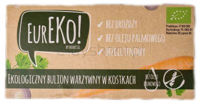 Eureko Bulion Warzywny W Kostkach Bez Drożdży, Bez Olej u Palmowego Bezgl. Bio 100 G