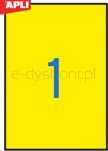 Apli Etykiety kolorowe 210x297mm, prostokątne, żółte, 20 ark. - 2