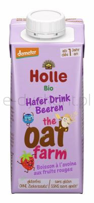 Holle Napój owsiany pełnoziarnisty truskawkowo-jagodowo-bananowy, bezglutenowy powyżej 12 miesiąca życia /demeter BIO 200 ml