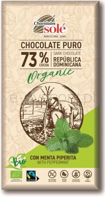 Sole Czekolada Gorzka 73% Kakao Z Miętą Bio 100 G