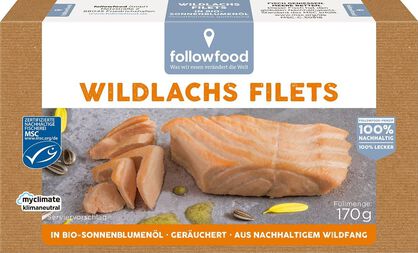 Łosoś Dziki Wędzony Msc Filety W Bio Oleju Słonecznikowym 170 G (124 G) - Followfood [BIO]