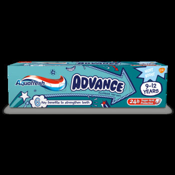 Aquafresh Pasta Do Zębów Advance Stałych Dla Dzieci 9-12 Lat Z Fluorem 75 Ml