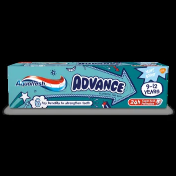 Aquafresh Advance Pasta Do Zębów Stałych Dla Dzieci 9-12 Lat Z Fluorem 75 Ml