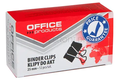 Klipy Do Dokumentów Office Products, 25Mm, 12Szt., Czarne