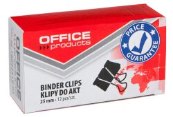 Office Products Klipy Do Dokumentów 25Mm, 12Szt., Czarne