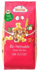 Fruchtbar Makaron serduszka z pszenicy durum z marchewką, burakiem i pomidorami po 12 miesiącu BIO 300 g