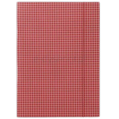 Donau Teczka Z Gumką Karton, A4, 400Gsm, 3-Skrz., Czerwona W Kratę 