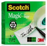 Scotch Taśma Biurowa Magic™ (Sm3-12), Matowa, Z Dyspenserem, 19Mm, 33M, 3Szt., Podajnik C-38 Czarny Gratis - 6