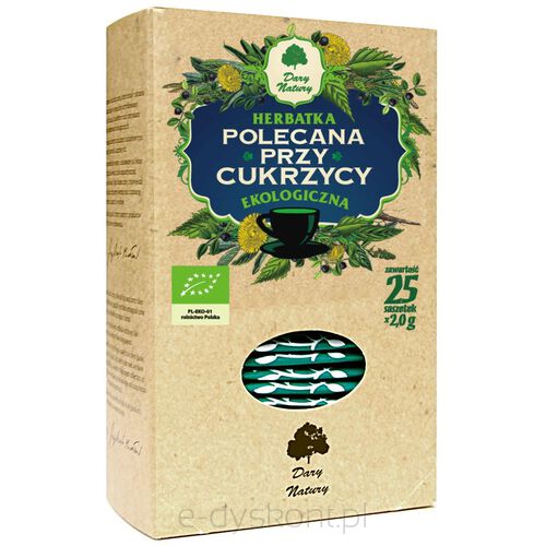 Herbatka Polecana Przy Cukrzycy Bio (25 X 2 G) 50 G - Dary Natury [BIO]