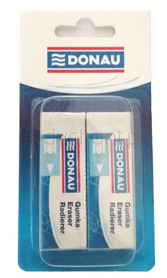 Donau Gumka Uniwersalna 62X21X11Mm, Blister - 2Szt., Biała