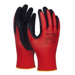 Donau Rękawice Safety Super Latex, Kat. Ii, Rozm. 7, Czerwone