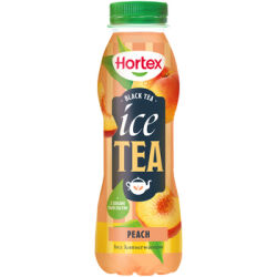 Hortex Ice Tea Napój jabłkowo-brzoskwiniowy z dodatkiem ekstraktu z liści czarnej herbaty butelka Pet 400 ml SK