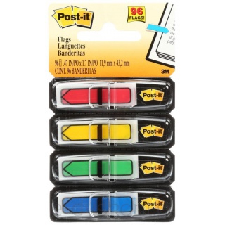 Zakładki Indeksujące Post-It (684-Arr3), Pp, 11,9X43,1Mm, Strzałka, 4X24 Kart., Mix Kolorów