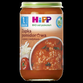 Hipp Zupka Pomidorowa Z Ryżem I Indykiem Bio, 250 G