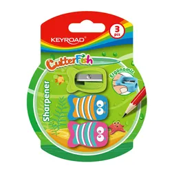 Keyroad Temperówka plastikowa CUTTER FISH, pojedyncza, średnica: 8mm, 3szt, blister