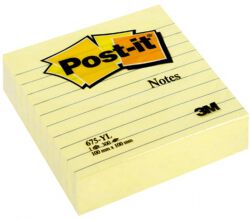 Post-It  Karteczki Samoprzylepne W Linie (675-Yl), 100X100Mm, 1X300 Kart., Żółte