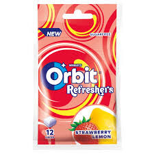 Orbit Refreshers Strawberry Lemon Guma do żucia bez cukru 26g (12 drażetek)