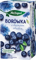 Herbapol Herbata ziołowo-owocowa, 20 torebek, borówka z kwiatem chabru