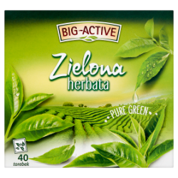Big Active Herbata zielona Pure Green 40 Torebek